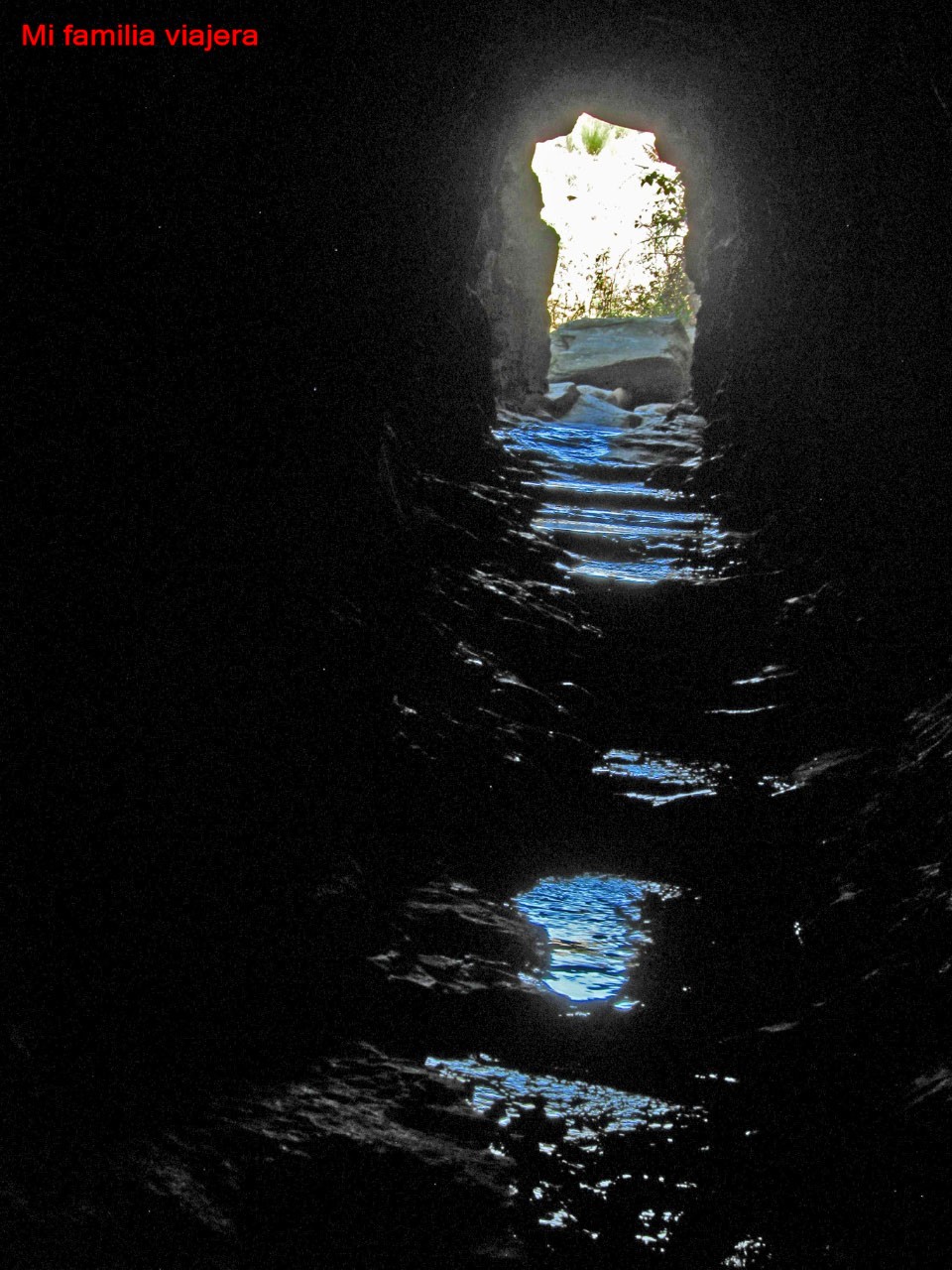 Oscuridad en el túnel Cascadas Las Pilas